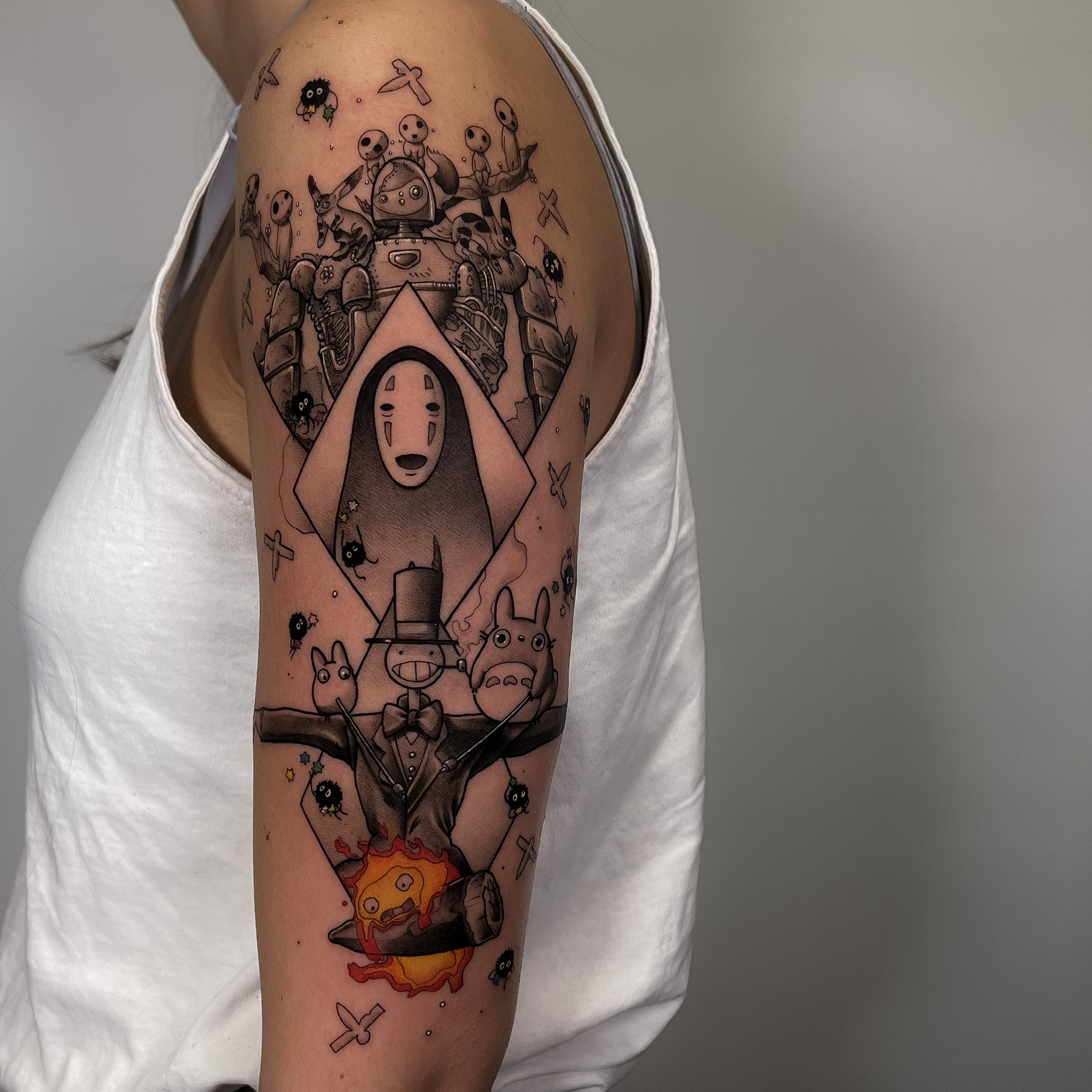 studio ghibli tattoos arm